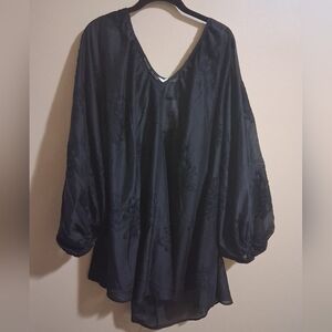 H&M Black Floral Print Dress/Long Blouse